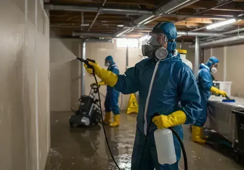 Basement Sanitization and Antimicrobial Treatment process in Mineola, NY