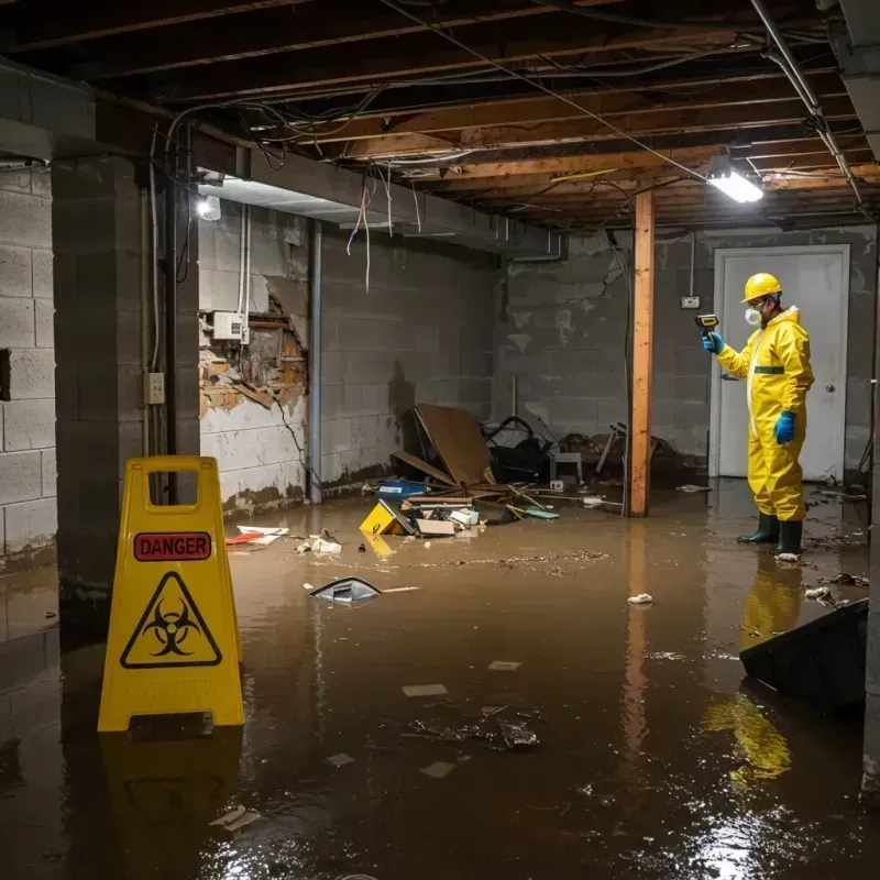 Flooded Basement Electrical Hazard in Mineola, NY Property